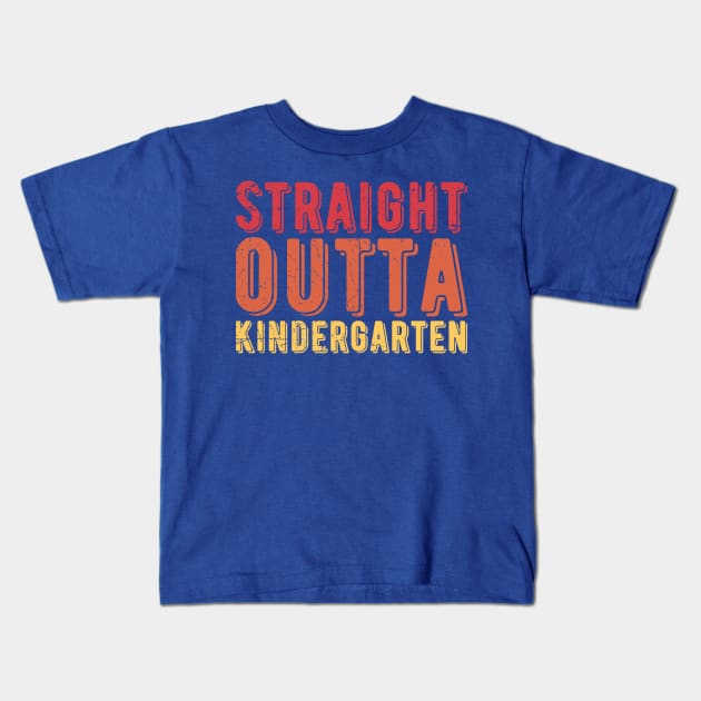 Straight Outta Kindergarten kindergarten graduation Kids T-Shirt by Gaming champion